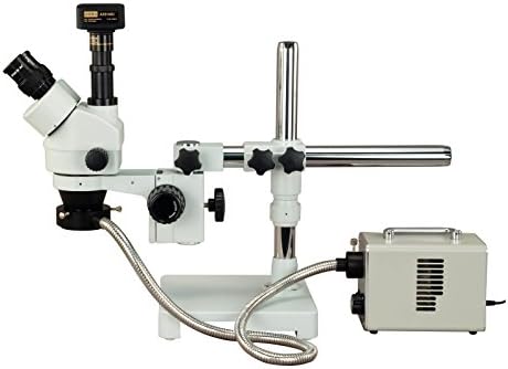 OMAX 2.1 X-225X14MP Zoom Stereo Boom standı trinoküler mikroskop ile 30 W LED fiberoptik ışık