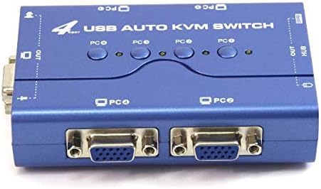 PowerGreen KVM-90204-PA 4 Portlu USB KVM Anahtarı (Kablolarla birlikte)