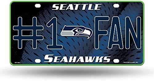 NFL Rıco Industrıes 1 Fan Metal Plaka Etiketi, Seattle Seahawks