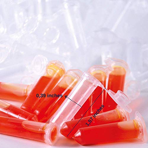 ISOLAB USA-2.0 ml Mikrosantrifüj Tüpleri, (500'lü Paket), Geçmeli Kapaklı Mezun Mikro Test Tüpleri, Nötr, PP Flakon Tüpü, Saklama