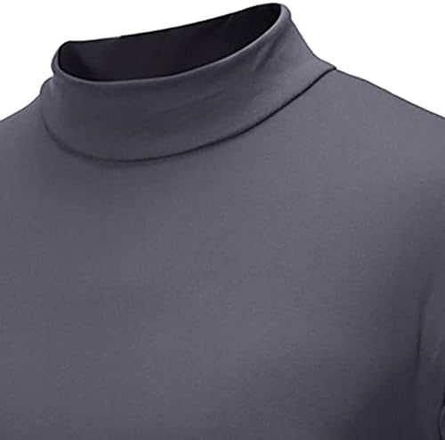 Yeni Uzun Kollu T Shirt Sonbahar Kış Yüksek Yaka Düz Renk Ince Spor Erkek Dip Boy Gömlek Erkek Giysileri