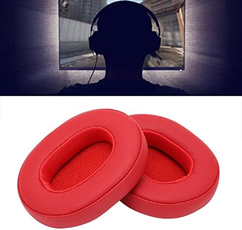 Geriop Kulaklıklar Kulak Pedleri, Protein Deri Gürültü İzolasyonu Müzik Dinlemek için Yedek Kulaklık Kulak Pedleri (kırmızı)