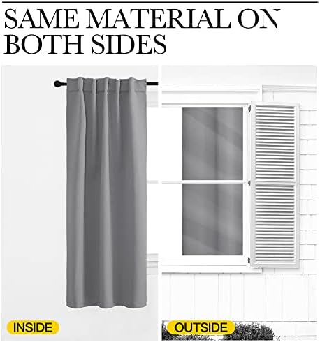 NICETOWN karartma perdesi Panelleri Pencere Perdeleri - (Gümüş Gri Renk) 52x84 inç, 2 Adet, Yalıtım Odası Karartma Karartma Perdeleri