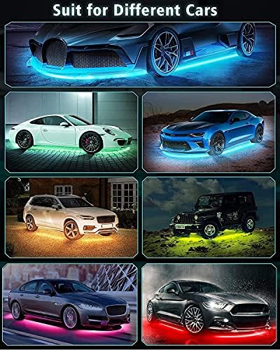 4 adet 36 LED Çok Renkli Araç İç ışıklar & RGB Araba Underglow ışıkları ile Kablosuz APP Uzaktan Kumanda, 16 Milyon Renk, Sync