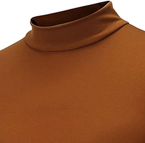 Yeni Uzun Kollu T Shirt Sonbahar Kış Yüksek Yaka Düz Renk Ince Spor Erkek Dip Boy Gömlek Erkek Giysileri