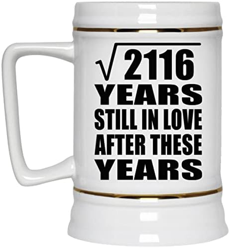 46th Yıldönümü Karekök 2116 Yıl Sonra Hala Aşık Yıl-22 oz Bira Stein Seramik Bar Kupa Tankard Drinkware-Eşi Koca Kadınlar için