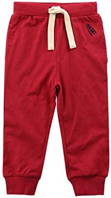 QGAKAGO Toddler Bebek Erkek Kız Aktif koşucu pantolonu Pamuk Saf Renk Roket Eşofman Altı İpli 1-6 T