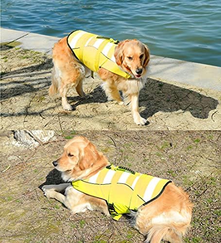 Yüzme için Yüksek Görünürlüklü Köpek Can Yeleği Güvenlik Yelekleri, Üstün Yüzdürme Kurtarma Kolu (XS (Göğüs Çevresi: 13 -14.2),