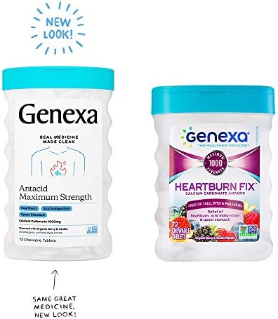 Genexa Antasit Maksimum Mukavemet-72 Tablet-Kalsiyum Karbonat Asit Düşürücü, GDO'suz, Sertifikalı Glutensiz, Talk İçermez, Yapay