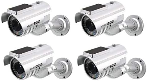 uxcell Sahte güvenlik kamera Güneş Enerjili Kukla CCTV gözetim sistemi ile yanıp sönen kırmızı LED uyarı ışığı, Sticker için
