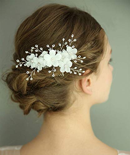 FXmımıor Gelin Düğün Çiçek Başlığı Saç Tarak Vintage Saç Tarak Kristaller Rhinestone Saç Tarak Diadem Balo Saç Pins Düğün Parti