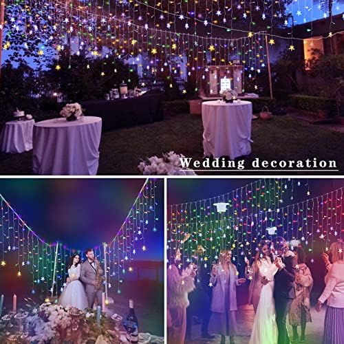 Icicle ışıkları açık, düğün dekorasyon ışıkları, oda dekorasyon ışıkları, 33 Ft 400 Led kapalı açık dize peri ışıkları için parti