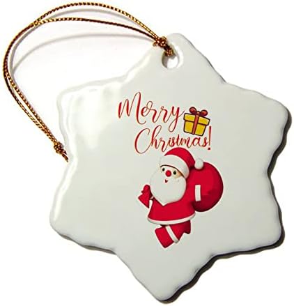 Merry Christmas Seramik Süsler Noel Baba Altıgen Haning Süs 3 İnç Düz Noel Süs Çift Taraflı Noel Ağacı Süsleme Noel Hediyeler