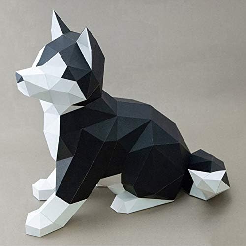 WLL-DP 3D DIY Köpek El Yapımı Kağıt Heykel Hayvan Kağıt Modeli Önceden Kesilmiş Kağıt Zanaat Origami Bulmaca Kağıt Oyuncak Ev