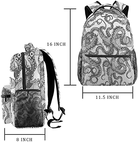 Çanta gri kalamar Tentacles moda açık sırt çantası erkekler ve kadınlar için