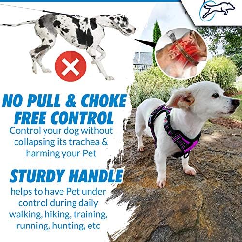 Lansmanı Pet No-Çekme Köpek Koşum Ayarlanabilir ve Nefes Ağır Yansıtıcı Yelek Malzeme ile Ön Klip ve 2 Güçlü Tasma Ekleri ve