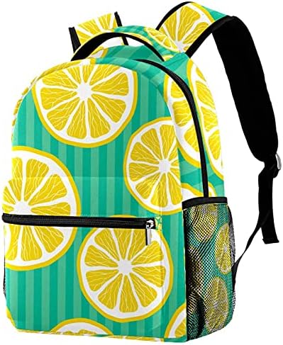Limon meyve yaprakları sırt çantası moda büyük hafif seyahat omuz çantası 14 inç uyuyor