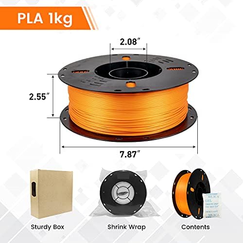 UVınk 3D Yazıcı Filament 1.75 mm PLA Kabarcık-Ücretsiz Düşük Warpage 1 KG Paket En FDM 3D Makineleri için Uyumlu. (Portakal)