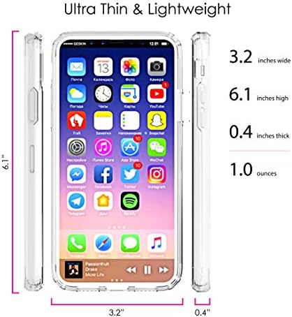 Distinctİnk Şeffaf Darbeye Dayanıklı Hibrid iPhone için kılıf XR (6.1 Ekran) - TPU Tampon, Akrilik Sırt, Temperli Cam Ekran Koruyucu