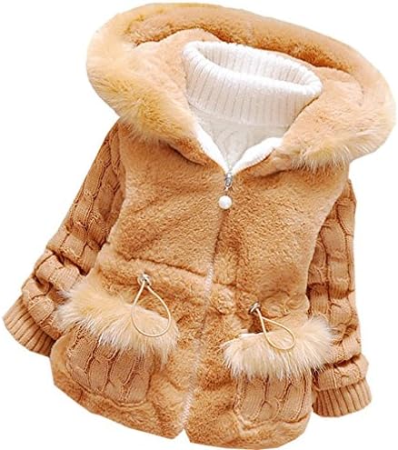 Jojobaby Bebek Kız Bebek Kış Örme Kürk Kabanlar Palto Snowsuit Giyim Ceketler