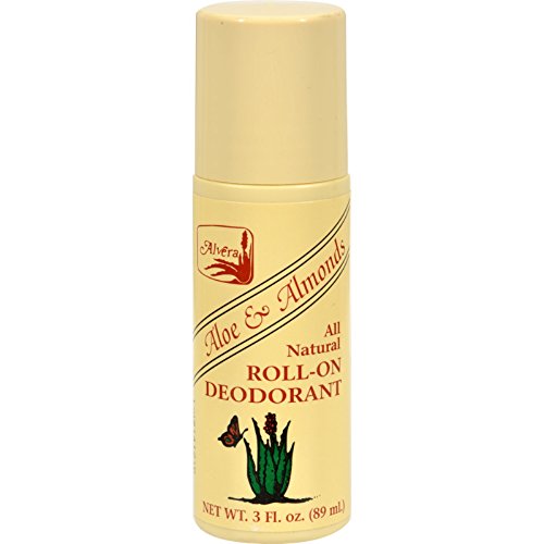 Alvera Tamamen Doğal Roll-On Deodorant Aloe ve Badem-3 oz (6'lı Paket)