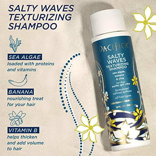 Pacifica Beauty Tuzlu Dalgalar Tekstüre Şampuan + Tuzlu Dalgalar Tekstüre Saç Kremi / Tüm Saç Tipleri için / Mükemmel ve Zahmetsiz