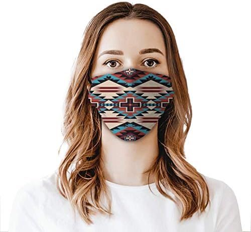 2 Paket Unisex Bez Yüz Maskesi, amerikan Yerli Desen Yüz Kapak Yıkanabilir ve Kullanımlık Toz Kapağı Koruyucu Balaclava Maske