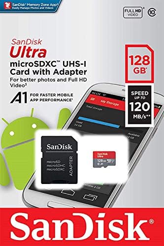 Ultra 128 GB microSDXC Karbonn Alfa A112 Artı SanFlash ve SanDisk tarafından Doğrulanmış için Çalışır (A1/C10/U1/8 k / 120MBs)