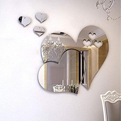 3D Çıkarılabilir Aşk Kalpler Ayna Duvar Dekor Çıkartması Sticker Duvar Sanatı Ev Dekor Çocuk Odası Ev Oturma Odası Yatak Odası
