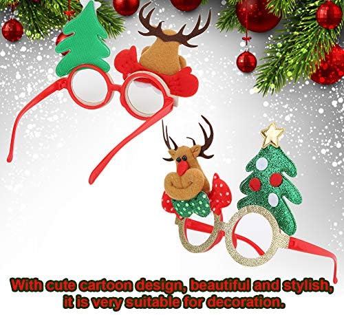 Denkerm Dekoratif Noel Tarzı Festivali Noel Ağacı Noel Baba Gözlük Çerçevesi, Gözlük Sahne, Dekorasyon için Noel (Geyik)
