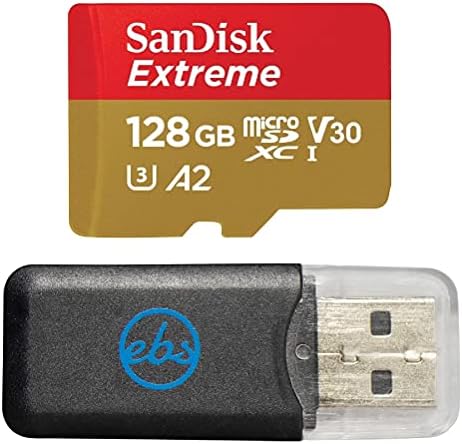 SanDisk 128 GB Micro SDXC Extreme Hafıza Kartı DJI Eylem 2 Kamera ile Çalışır (SDSQXA1-128G-GN6MN) Sınıf 10, U3, A2, V30, 4 K