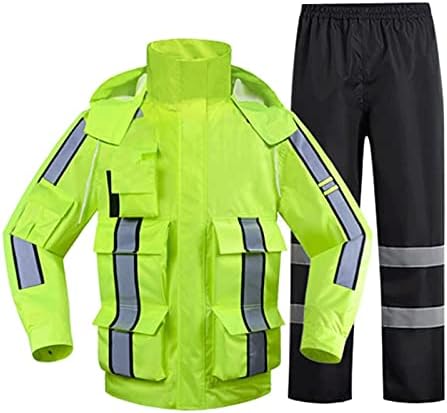 Yansıtıcı Ceket Bisiklet Yansıtıcı Takım Elbise, Su Geçirmez İpek Güvenlik Ceket Floresan Yeşil Görev Takım Elbise Nefes Sıcaklık