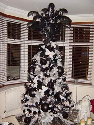 AWAYTR Doğal Büyük Erik Devekuşu Tüyler 21-24 inç(53-60 cm) Ev Düğün Dekorasyon için (50 Adet, Siyah)