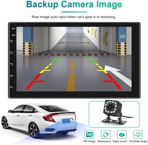 GPS Navigasyon ile Android 10 Çift Din Araba Stereo, 7 İnç HD Dokunmatik Araba Radyo Bluetooth WiFi TSK FM Ayna Bağlantı Yedekleme