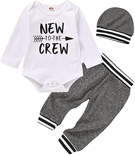 3 Adet Erkek Bebek Giysileri Yenidoğan Bebek Bodysuit Pamuk Uzun Kollu Romper + Pantolon + Şapka Kıyafetler Set