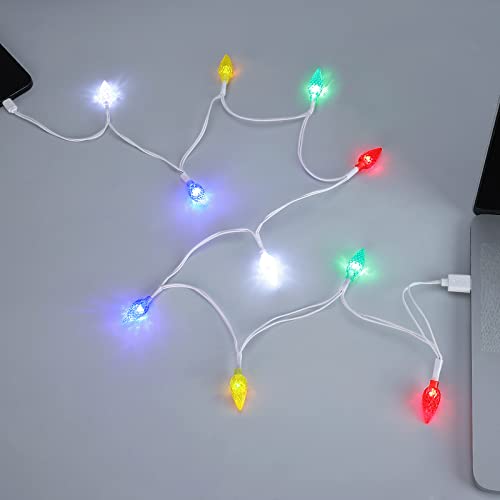 LED noel ışık telefon şarj kablosu USB şarj kablosu hediye için telefon 12/11 Pro / XS/XS Max/XR / X / 8 artı / 8 / 7 artı /
