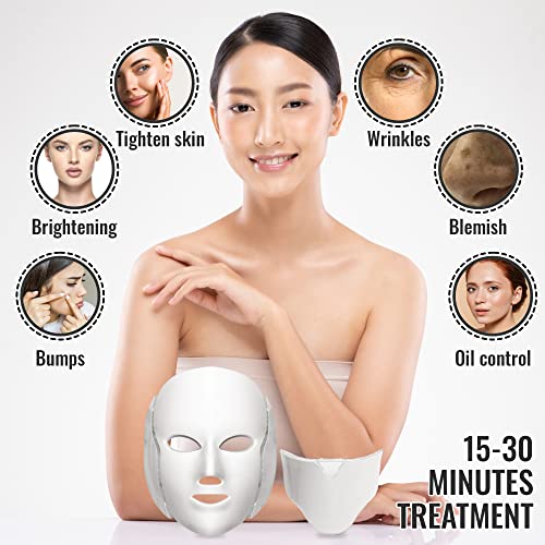 Güzellik Yüz Maskesi 7 Renk - Terapi Maskesi ile Boyun-Yüz Bakımı-Gençleştirme Yüz Maskesi-Taşınabilir Beyaz Maske