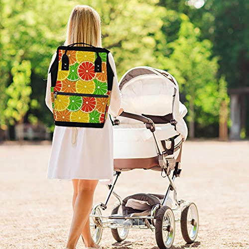 Kuızee Bebek bezi çantası Sırt Çantası Çok Fonksiyonlu Çanta Rastgele Dilimleri Narenciye Renkli Mutispandex Büyük Kapasiteli