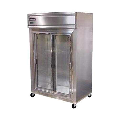 Ulusal Soğutma S2R-SGD Sürgülü Cam Kapı Buzdolabı, Paslanmaz Çelik Ön, Alüminyum Uç Paneller ve İç, 2 Kapı, 115V, 2-8 Derece