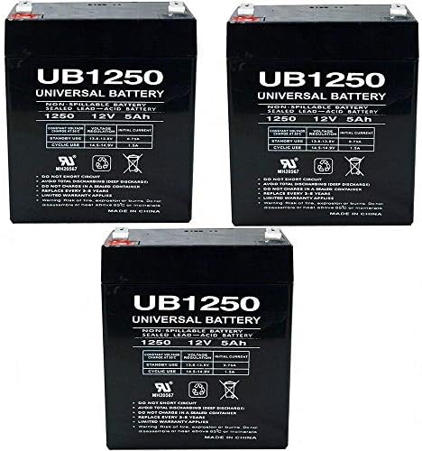 3 Adet UPG UB1250 12 V 5AH Pil, Eaton Powerware PW3105-500 VA UPS Pili ile Uyumlu