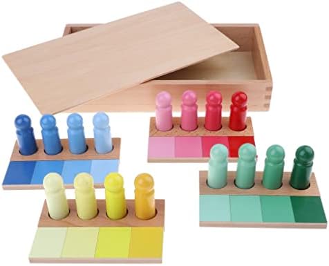 DYNWAVE Montessori Eğitici Oyuncak, Ahşap Montessori Renk Sıralama Eşleştirme Tablet Kutusu, Bebek Yürüyor Öncesi Anaokulu Oyuncak