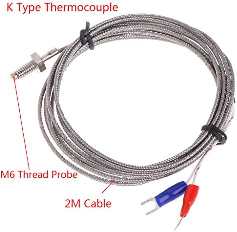 Chuiouy Sıcaklık Sensörü Termokupl Kablosu 2 M 0-600 ℃ Konu M6 Vida Probu