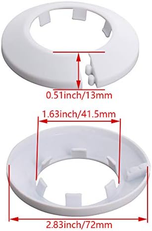 Momax Fit 1.3 inç Çap Flanş Su Borusu Kapağı Dekorasyon Beyaz Boru Kapağı Radyatör PP Plastik 33mm Escutcheon Yaka Duvar Boru