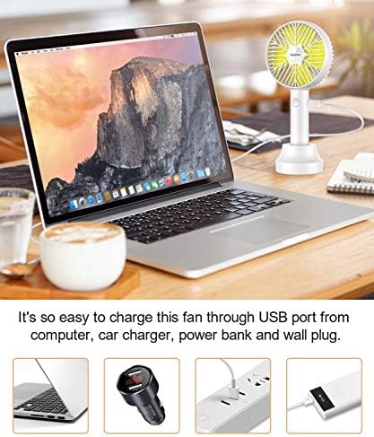 Gasince El Fanı Mini Fan, Küçük Kişisel Taşınabilir Fan, USB Masa Fanı, Makyaj için Şarj Edilebilir Kirpik Fanı, 8-13hours İşletilen