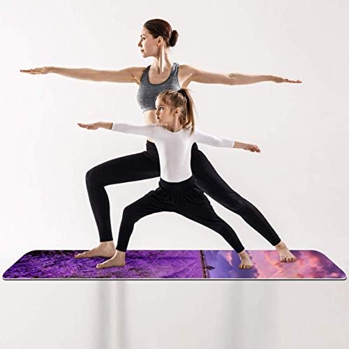 Unicey Lavanta Alan Yoga Mat Kalın Kaymaz Yoga Paspaslar için Kadın ve Kız egzersiz matı Yumuşak Pilates Paspaslar, (72x24 in,