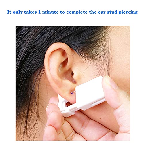 Kulak Piercing Kiti-4 mm Siyah Saplama Küpe, Cerrahi Çelik Malzeme ile 4 Paket Kulak Piercing Kitleri