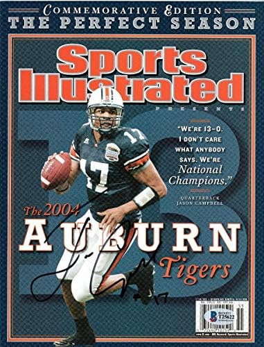 Jason Campbell İmzalı Auburn Tigers Sports Illustrated Hatıra Baskısı Beckett Kimliği Doğrulandı-İmzalı Üniversite Dergileri