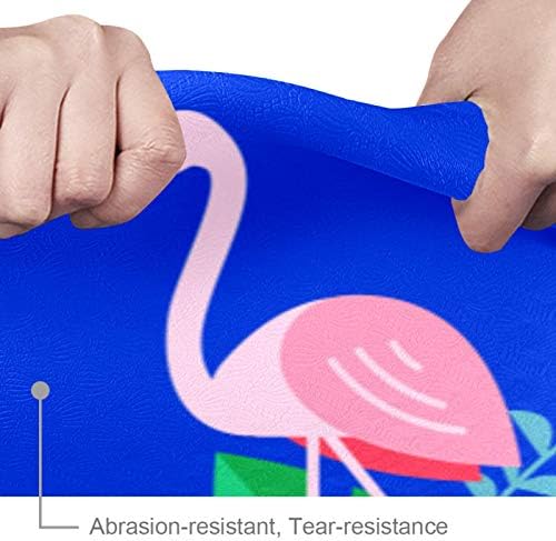 Unicey Mavi Flamingo Yoga Mat Kalın Kaymaz Yoga Paspaslar için Kadın ve Kız egzersiz matı Yumuşak Pilates Paspaslar, (72x24 in,