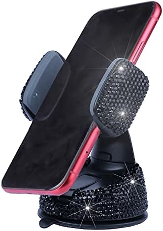 Amıss Evrensel Bling Cep Telefonu Tutucu, 360°Ayarlanabilir Araç Telefonu Dağı ile Bir Daha Hava Firar Tabanı, Kristal Araç İç