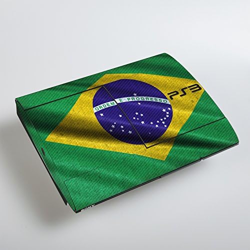 Sony Playstation 3 Superslim tasarım cilt Brezilya bayrağı çıkartma etiket Playstation 3 Superslim için